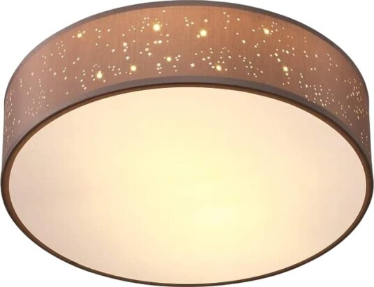 Taklampe i stoff 30 cm taupe – E27 sokkel blendfri