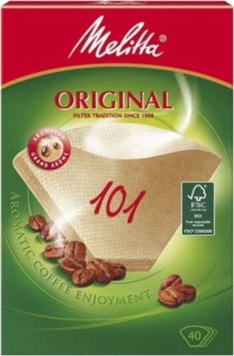 Melitta Kaffefilter 101 ubleket 40-pakk