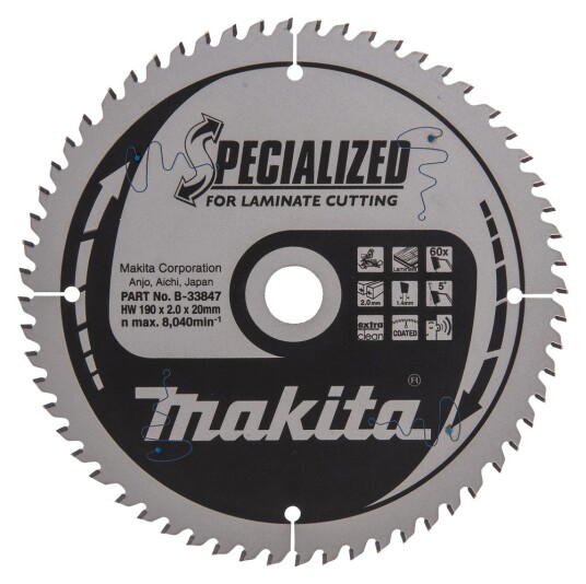Makita B 33847 Sirkelsagblad 190x30x60T
