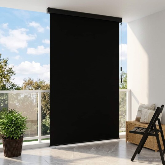 vidaXL Rullegardin Svart 80 x 250 cm Stoff og Aluminium