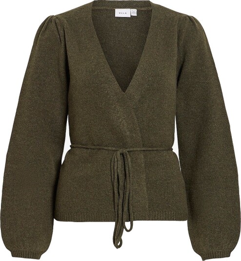 Vila Kardigan Vikehla L/S Belt Knit Cardigan/Pb Grønn