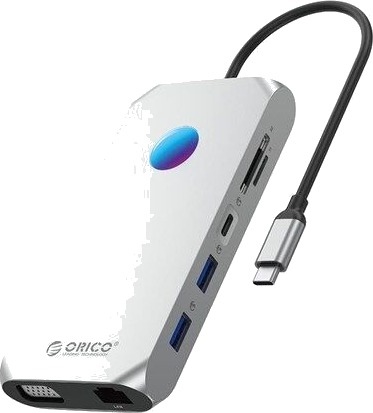 ORICO XCR-X1 12-i-1 RGB USB-C USB 3.1 sølv XCR-X1-SV-BP