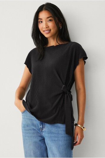 Ellos Collection Topp med bindedetaljer Svart