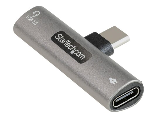StarTech USB C Audio & Charge Adapter, USB-C Audio Adapter with USB-C Audio Headphone/Headset Port and 60W USB Type-C Power Delivery Pass-through