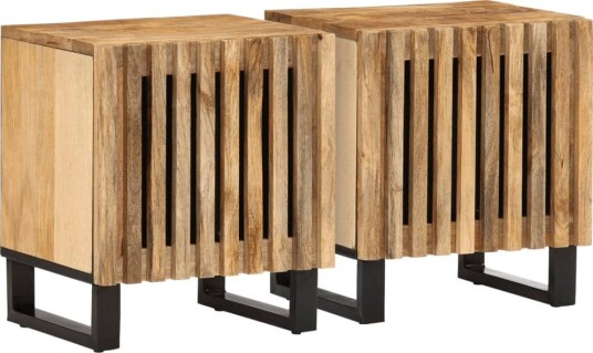  Nattbord 2 stk 40x34x46 cm grovt heltre mangotre 377417