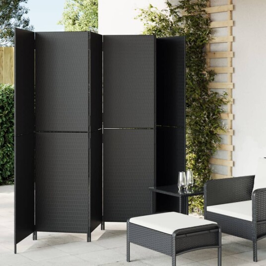  Romdeler 6 paneler svart polyrotting 8721012243941