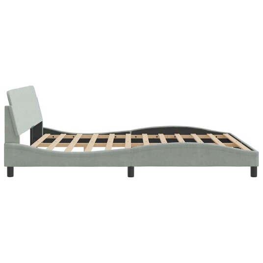  Sengeramme med hodegavl lysegrå 180x200 cm fløyel 8721012268746