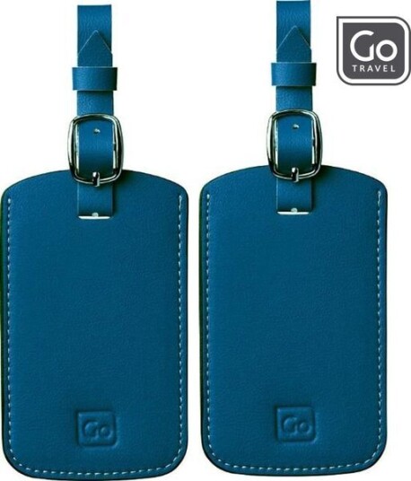 Go Travel Bagasjemerker Pu-Skinn 2-Pk Blå