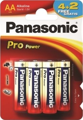 Panasonic Pro Power Aa 4+2 Engangsbatteri Aa Alkalinsk 1,5 V 6 Stykker Sort Gull Rød LR6PPG/6BP 4+2F