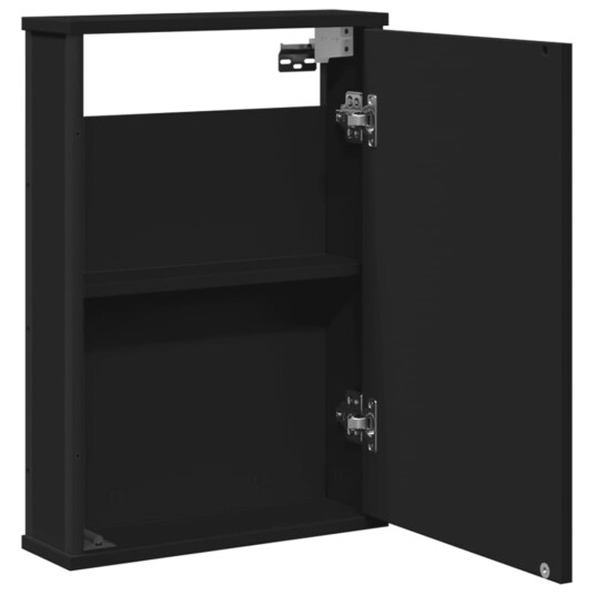 Speilskap til baderom svart 42x12x60 cm sponplate 842431