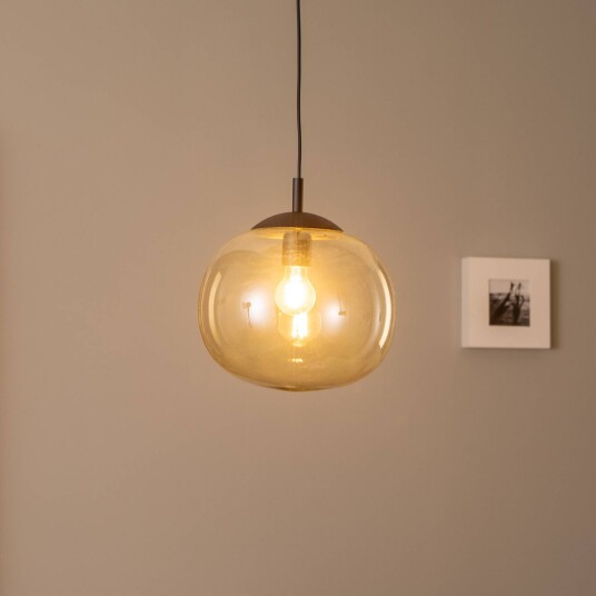 TK Lighting Vibe pendellampe brun-transparent glass Ø 30 cm