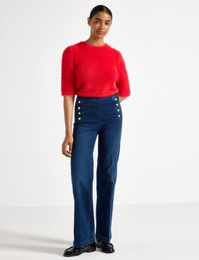 Lindex Trousers Anais Denim - Blue - 36