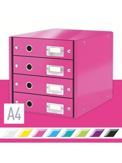 Leitz Skuffkabinett Click & Store WOW 4 skuffer Leitz Skuffkabinett Click & Store WOW 4 skuffer