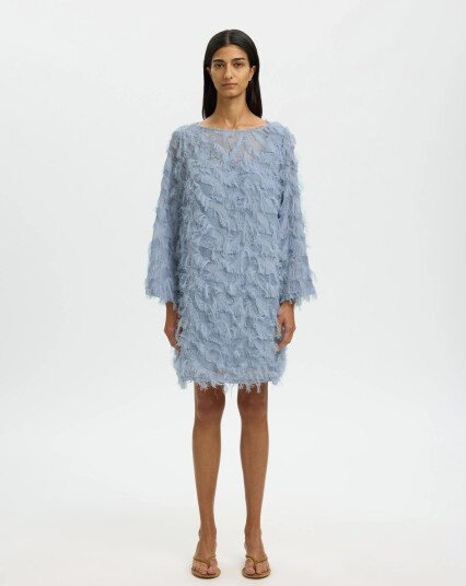 Selected Slfmyline Relaxed Ls Boat Neck Dress B Blue 36 Selected Slfmyline Relaxed Ls Boat Neck Dress B Blue 36