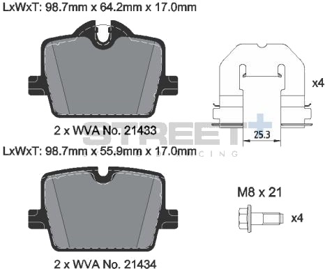 PAGID Racing T8267SP2001 Bremseklosser PAGID Racing T8267SP2001 Bremseklosser