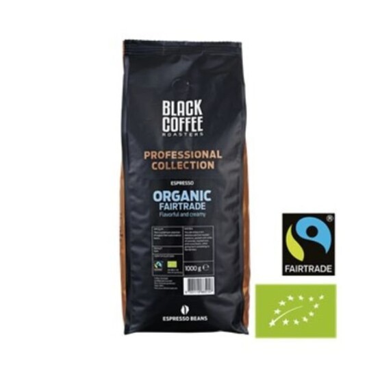 Black Coffee Roasters Pro Fairtrade Espresso 1kg Hele Bønner Øko
