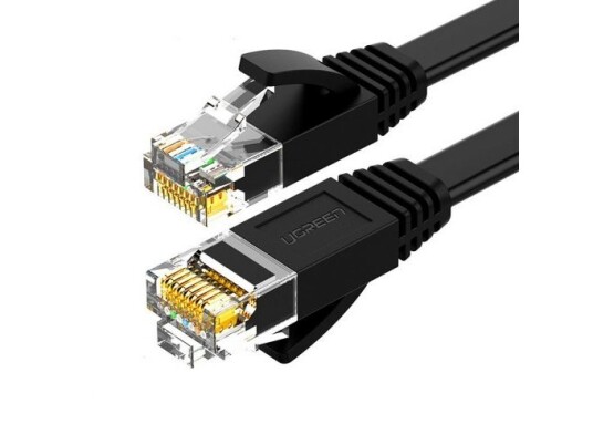 Flat Nettverkskabel Ugreen Ethernet Rj45 Cat.6 Utp 5M (Svart)