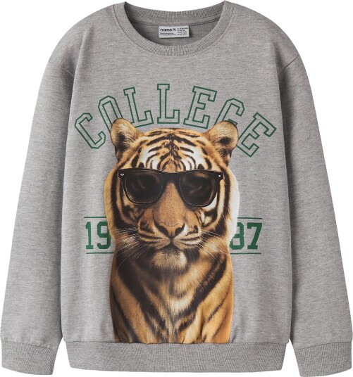 Name It Collegegenser NkmVoto Grey Melange/Høyskole Name It 11 12 år (146 152) Collegegenser Brun Grå Grønn