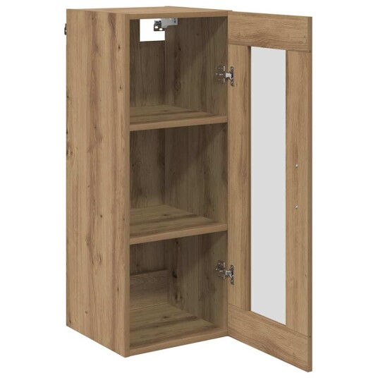 Veggskap Artisan Eik 34,5 x 34 x 90 cm Sponplater og glass