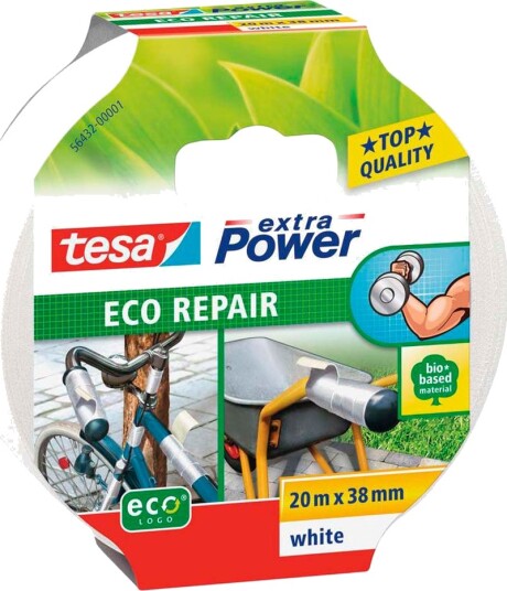 Tesa Extra Power Eco Reparasjonstape 20m x 38mm Hvit