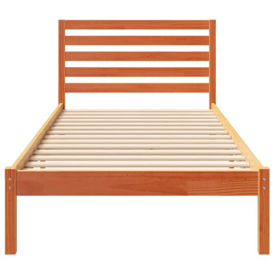  Sengestamme med hodegjerde Voksbrun 90 x 220 cm Heltre furu