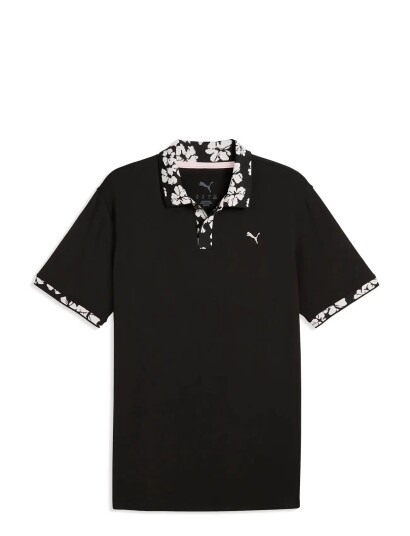 PUMA Golf Modalon Floral Rib Polo Lc Black M