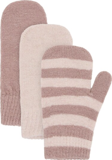 Minymo Magic Mittens Knit 3 Pack Brown 3 6Y