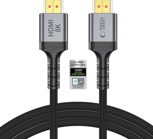 Tech-Protect UltraBoost HDMI 2.1-kabel 2 m 4K 120Hz 8K 60Hz - Svart Tech-Protect UltraBoost HDMI 2.1-kabel 2 m 4K 120Hz 8K 60Hz - Svart