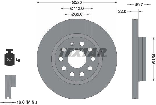 TEXTAR 92120700 Bremseskive