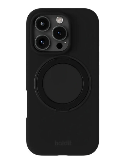 Holdit Silicone Stand Case Iphone 16 Pro   Black   IPHONE 16PRO