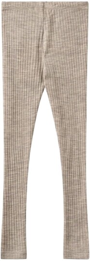 Wheat ull Wheat Agi leggings i ull/silke til barn, Khaki Melange (128) 128