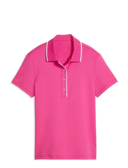 PUMA Golf W Cloudspun Bridges Ss Polo Pink L