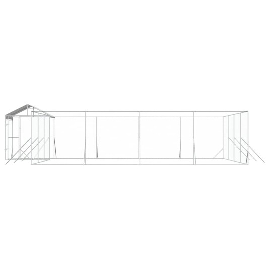 Vidaxl Utendørs Hundekennel Sølv 10X8X2.5 M Galvanisert Stål