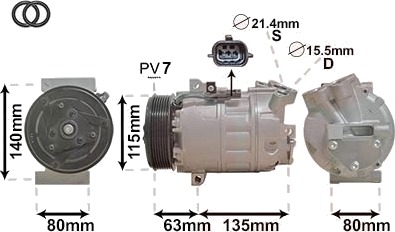AC-kompressor VAN WEZEL 4300K486