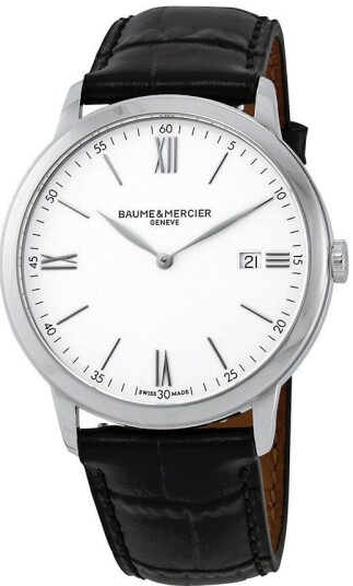 Baume & Mercier Herreklokke M0A10323 Classima Hvit/Lær Ø40 mm