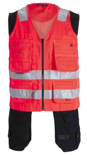 BS Dokka Håndverksvest, HiVis kl.1 Unisex, Str. 3XL, Rød/Sort BS Dokka Håndverksvest, HiVis kl.1 Unisex, Str. 3XL, Rød/Sort