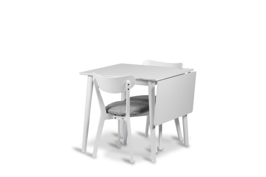Åland Spisegruppe 80 120 cm med 2 Åland Stoler Hvit