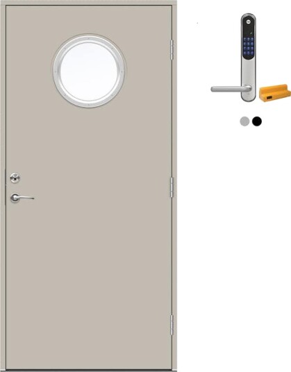 Ytterdør Swedoor Advance-Line Nordic Kalmar med Yale Doorman Classic Home