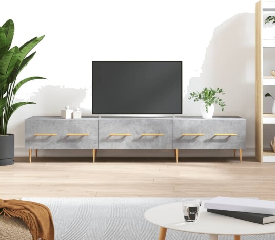 TV benk betonggrå 150x36x30 cm konstruert tre TV benk betonggrå 150x36x30 cm konstruert tre
