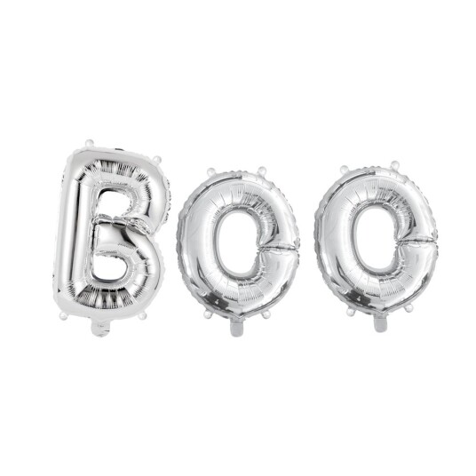 Folieballong Boo Sølv 41cm Folieballong Boo Sølv 41cm