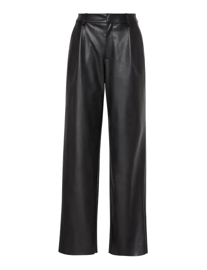 Calvin Klein Faux Leather Pleated Trouser - Black - 40