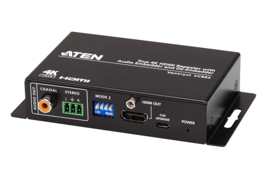 Aten VanCryst VC882 4K HDMI AV-Repeater med lydembeder og metallhus