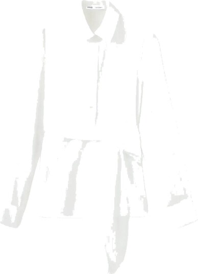 Mango Straight Fit Shirt With Bow Detail NATURAL WHITE M