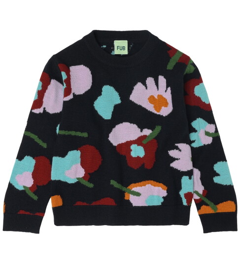 FUB Dark Navy Jaquard Sweater 110 FUB Dark Navy Jaquard Sweater 110
