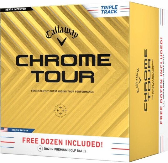 Callaway Chrome Tour Triple Track Golfball Hvit 4 For 3