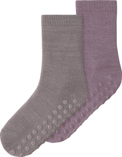 Name It Nmfwak Wo/Bl 2P Sock W/Non Skid   Grey   28 30