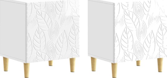  Nattbord 2 pcs Høgglans hvit 43 x 34,5 x 50 cm Konstruert tre