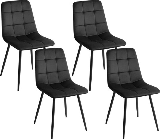 Sett med 4 spisestuestoler Powell Svart Sett med 4 spisestuestoler Powell Svart