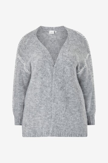 Only Carmakoma - Kardigan carZolina Life L/S Stitch Cardigan - Grå