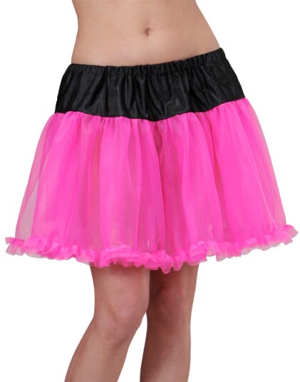 Rosa Tutu skjørt med Svart Kant 40 cm